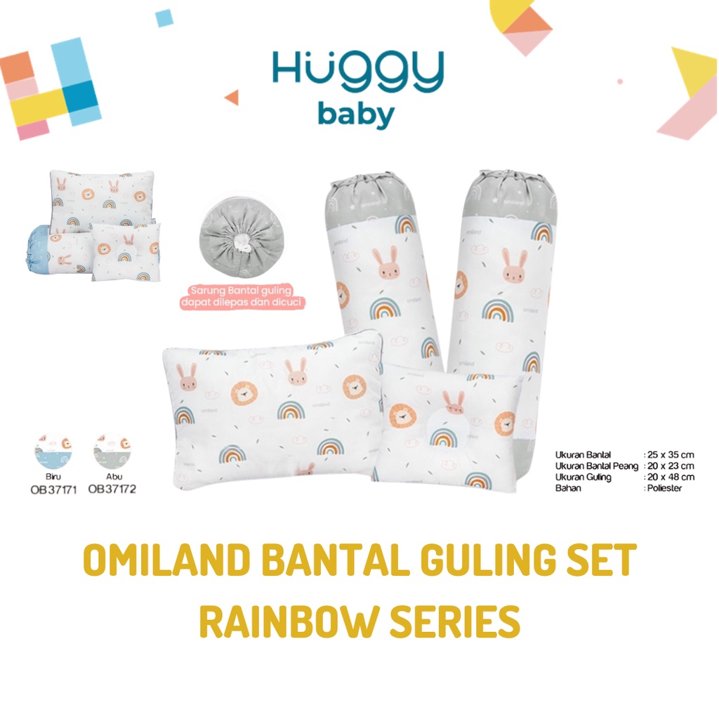 Omiland OB3717 Bantal Guling Set dan Peang RAINBOW Series