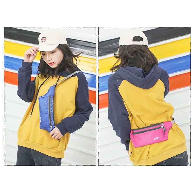 Tas Pinggang Pria Wanita Unisex Sport Waistbag Olahraga Gym Satu7an T16