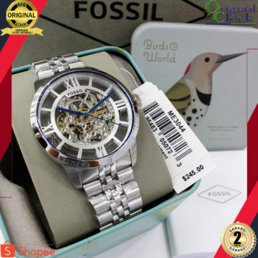 [JAM TANGAN PRIA WANITA | RANTAI | KULIT | KARET | MURAH | PRIA AUTOMATIC F0*SIL] ME 3044 STRAP STAI