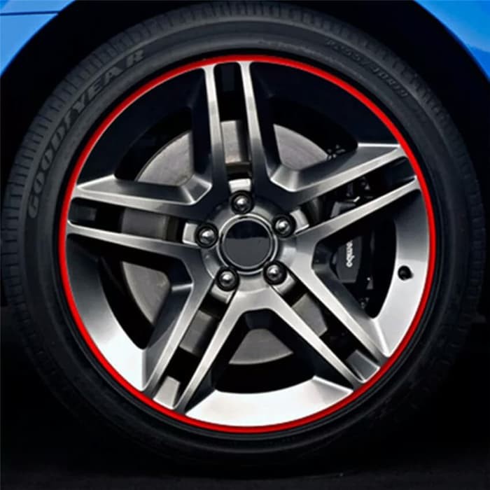 8 Meter Merah Red Lis Warna Pelindung Velg Mobil Wheel Protector Karet