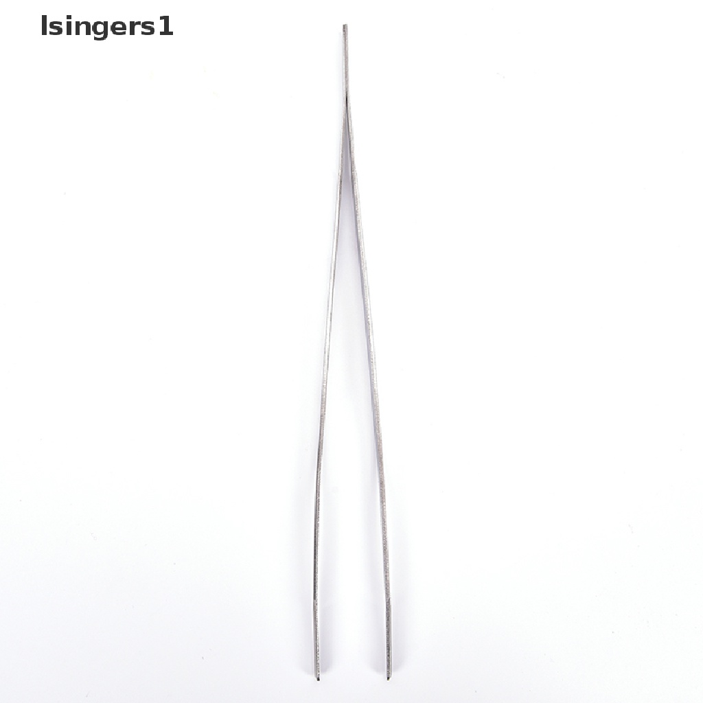 (lsingers1) Pinset Panjang Lurus 12 &quot;30cm Bahan Stainless Steel Warna Silver
