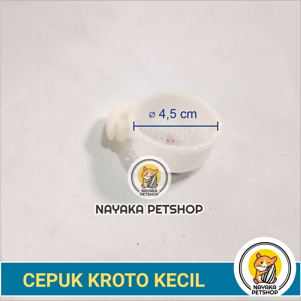 Cepuk Kroto Kecil Tempat Pakan Voer Wadah Ulat Pur Makanan Burung Pleci Ciblek