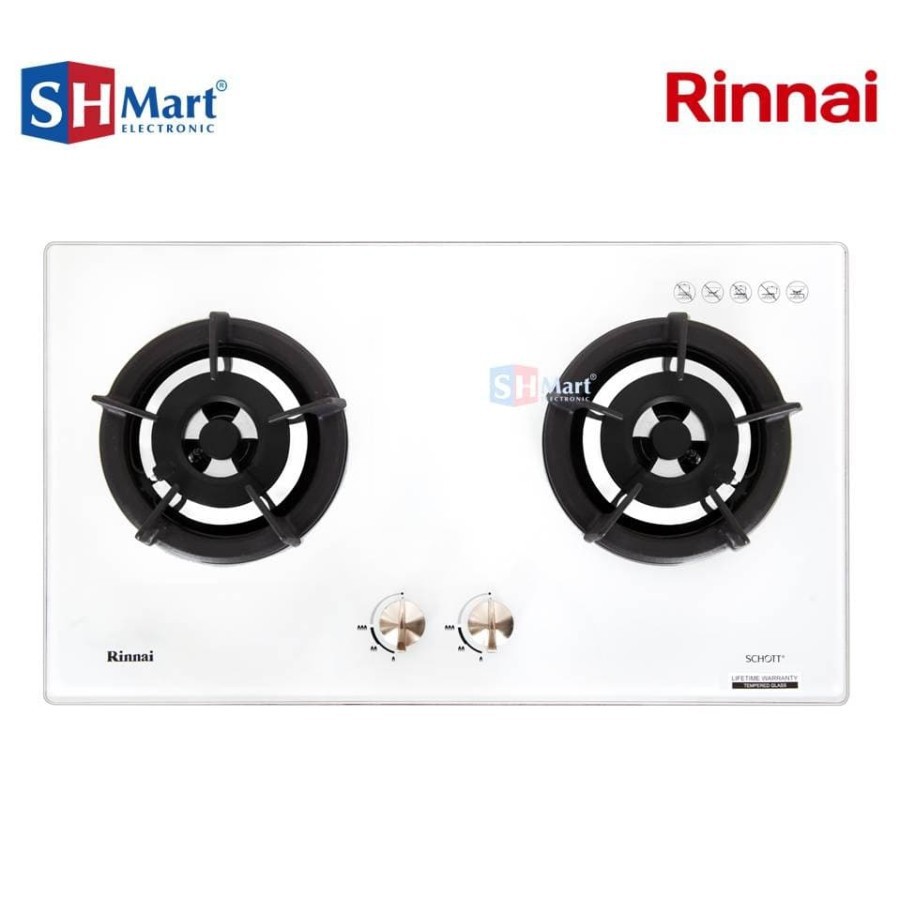 RINNAI KOMPOR GAS TANAM 2 TUNGKU WHITE RB-2GHC.OW (SHMART ELECTRONIC MEDAN)