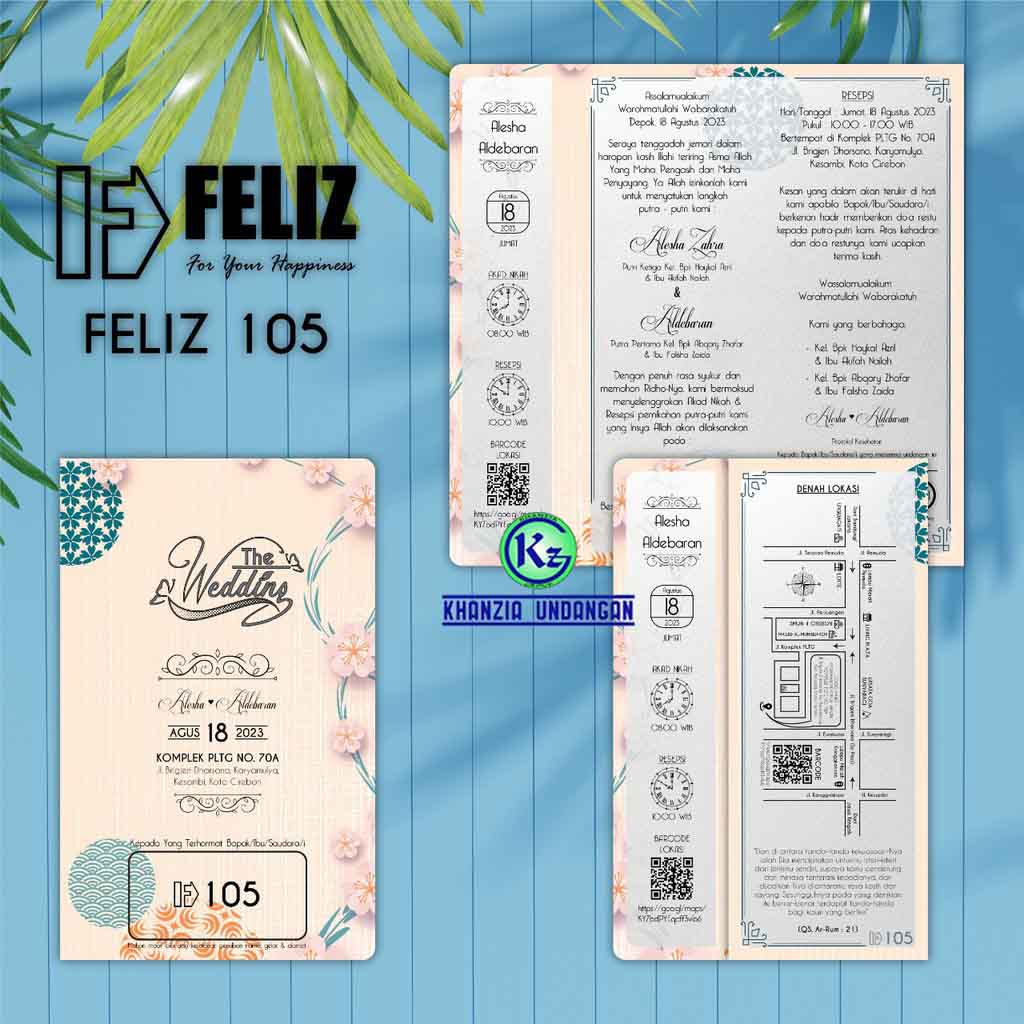 Undangan Feliz 105 / Undangan Pernikahan / Undangan Murah / Undangan Cantik