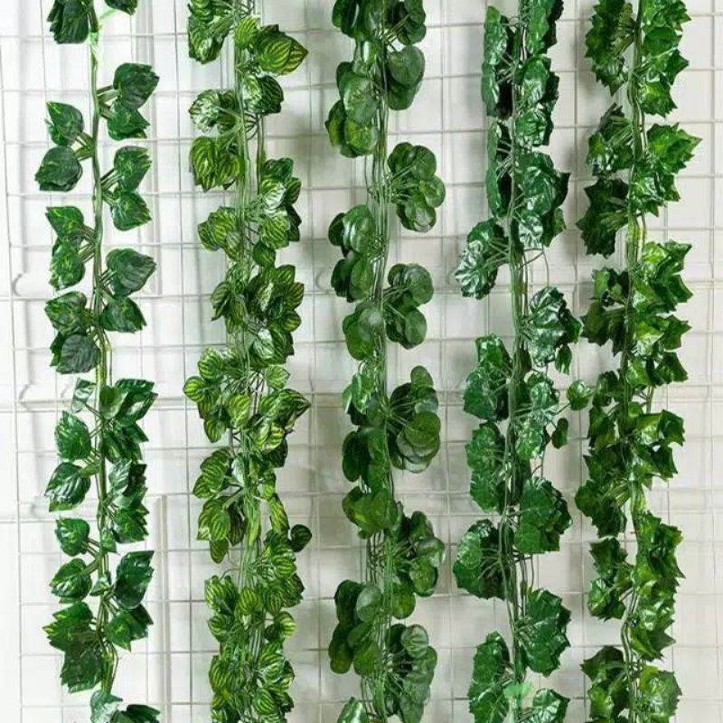 Daun Artificial Rotan Rambat Semangka Ivy Anggur Srigading Sirih Gading Mangkok kecil 1 2 meter