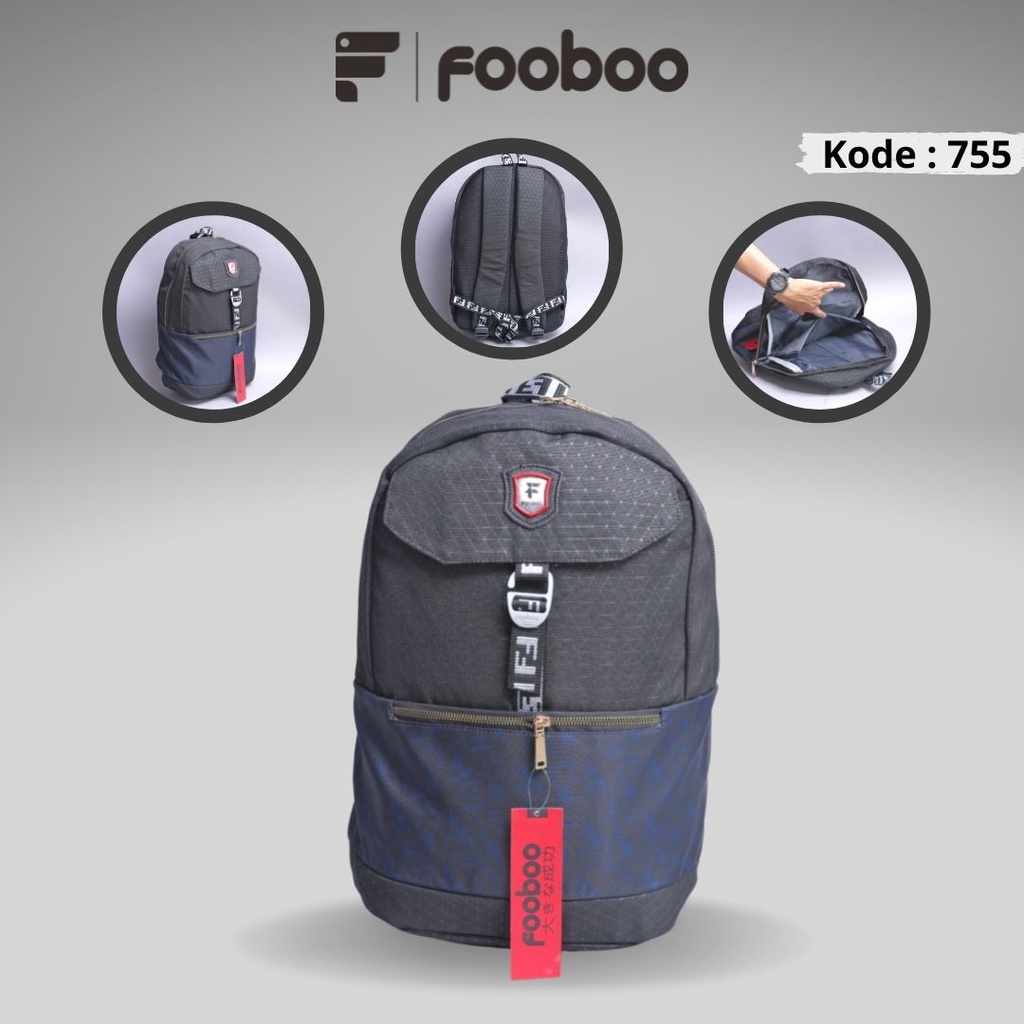 fooboo tas ransel backpack sekolah laptop pria wanita