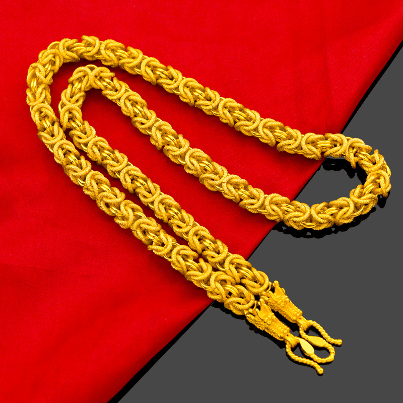 Kalung Desain Naga Bahan Kain 24k Untuk Pria