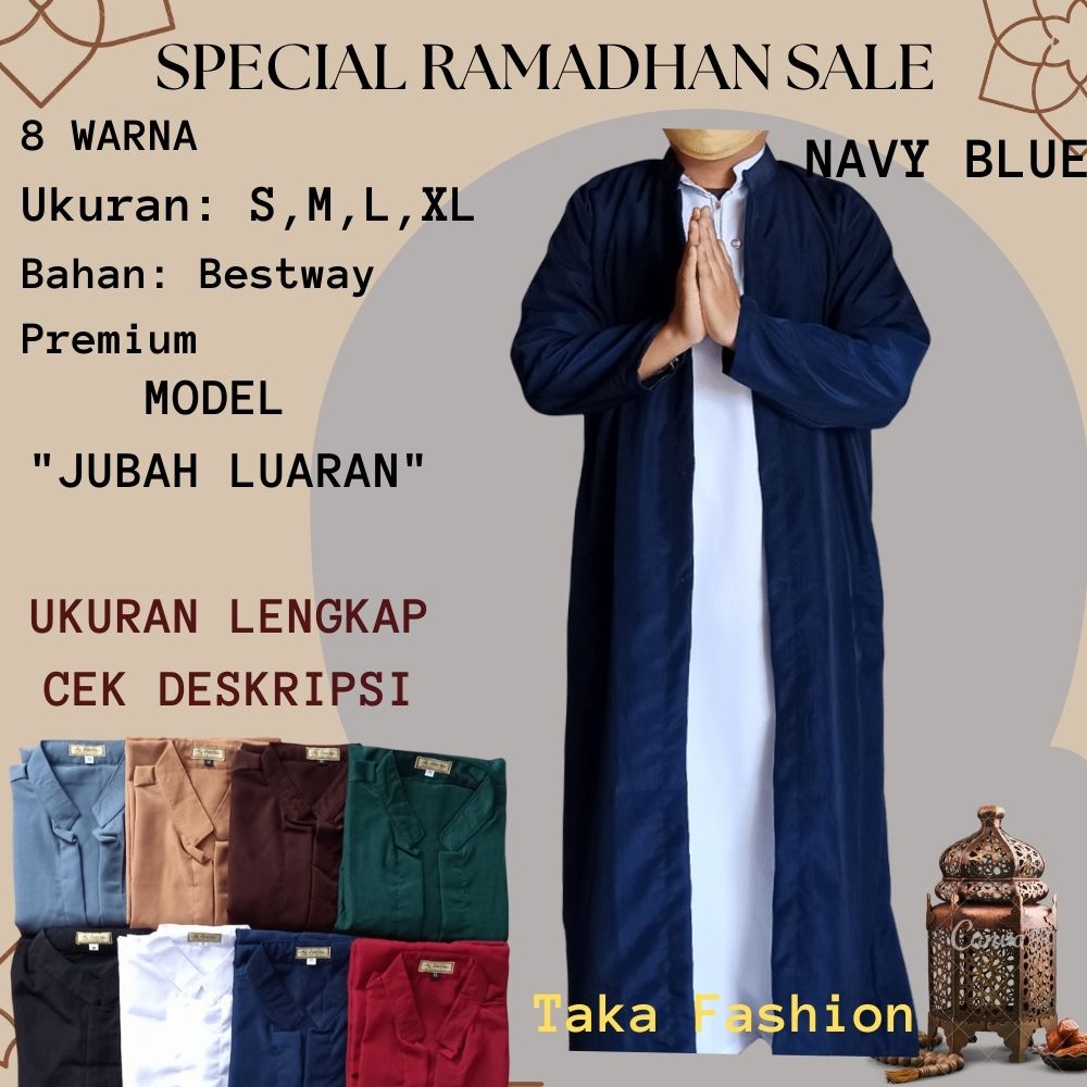 COD Takas_Fashion HANYA Jubah LUARAN pria muslim - gamis belah / jubah belah anak dan ayah