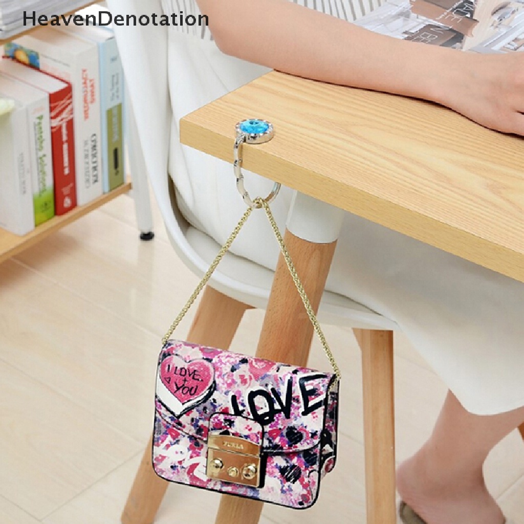 [HeavenDenotation] Portable Foldable Folding Crystal Alloy Purse Handbag Hook Hanger Bag Holder