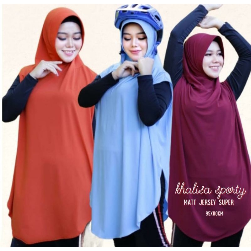 HIJAB SPORTY SYAR'I MUSLIMAH OLAHRAGA KHALISA JERSEY SUPER - ummiyunni hijab-1