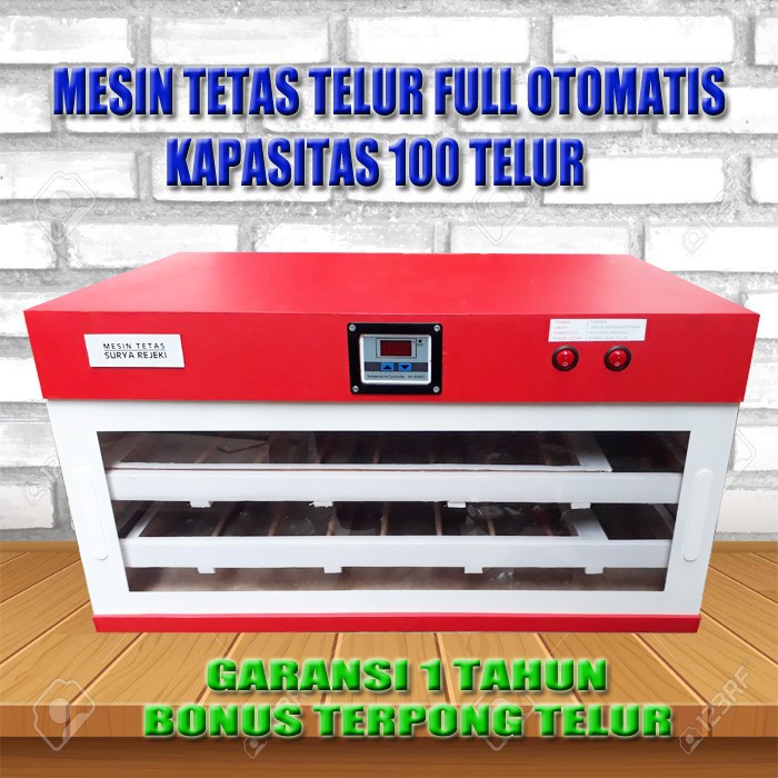 Mesin penetas telur full otomatis kapasitas 100 butir telur ayam bebek dan burung