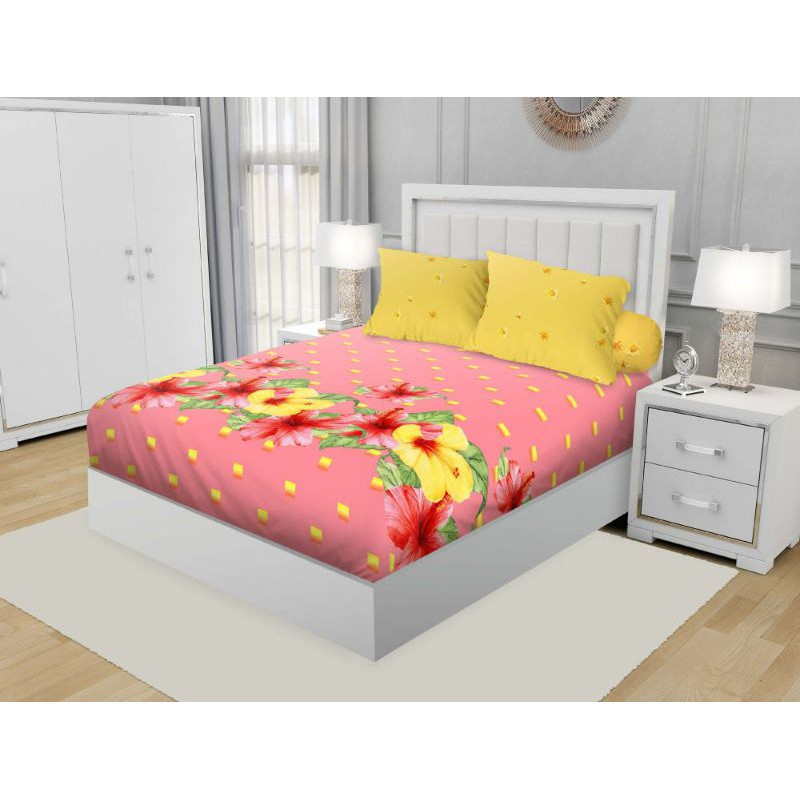 Sprei California Queen Size 160x200x20 Motif Minimalis Seprai Microtex