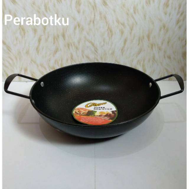 Kuali Hitam 30 Cm Calypso Z-400 / Wajan Katel Wok Anti Lengket Honeycomb