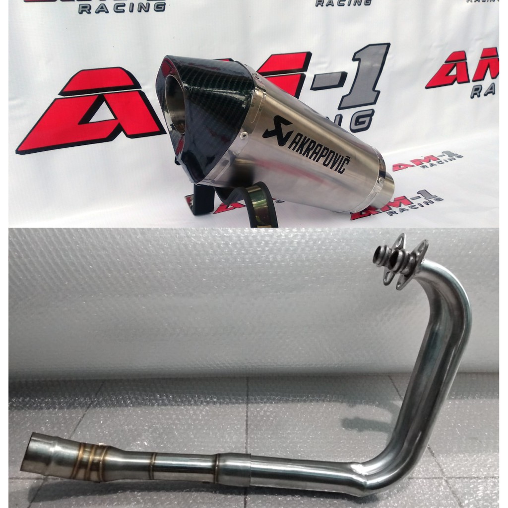 Knalpot Racing Akrapovic Short Kolong Underbelly Ninja250 Ninja 250fi 250 Fi Karbu