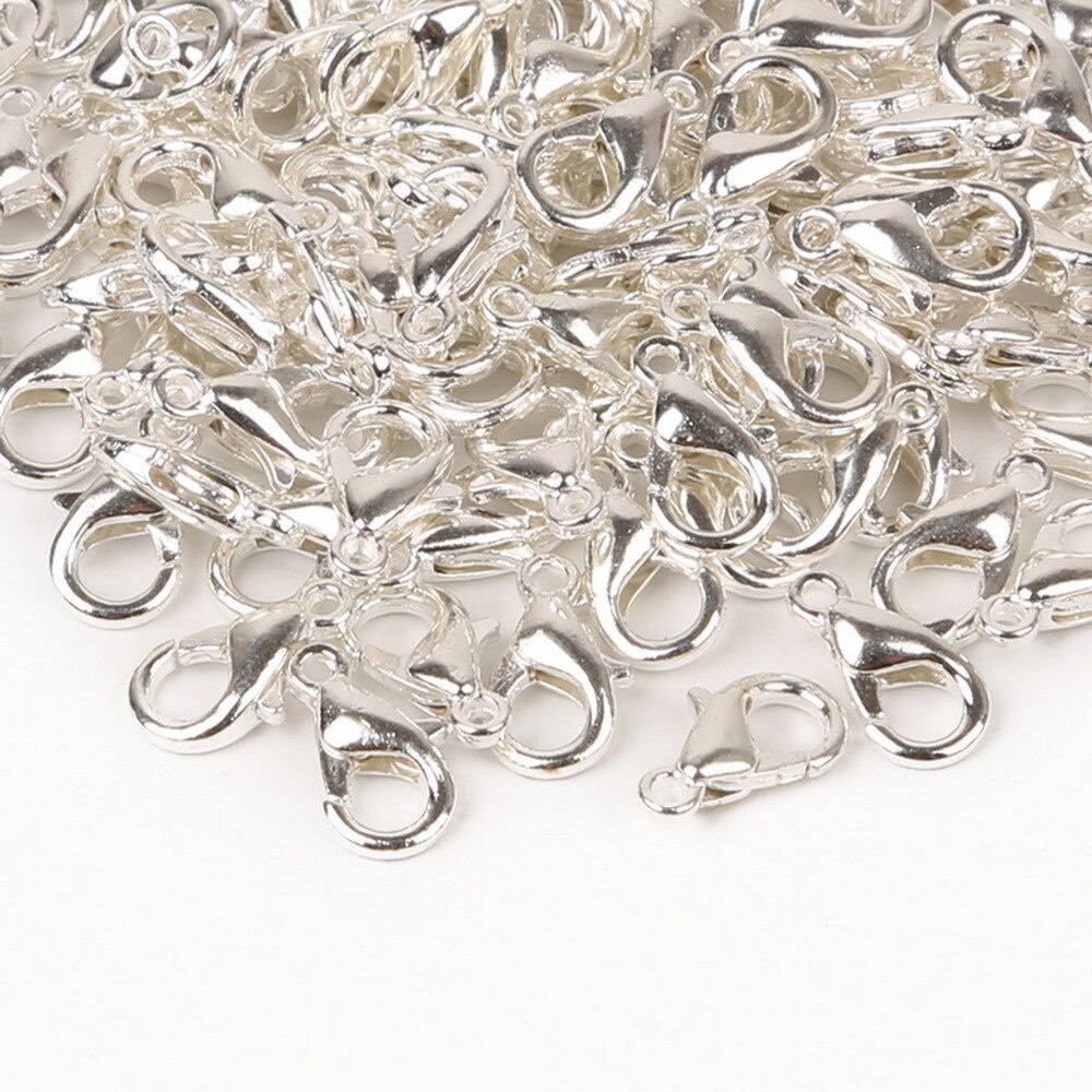 100pcs Kait Lobster Clasps Bahan Logam Warna Emas Ukuran 10 / 12 / 14 / 16mm Untuk Membuat Perhiasan Kalung