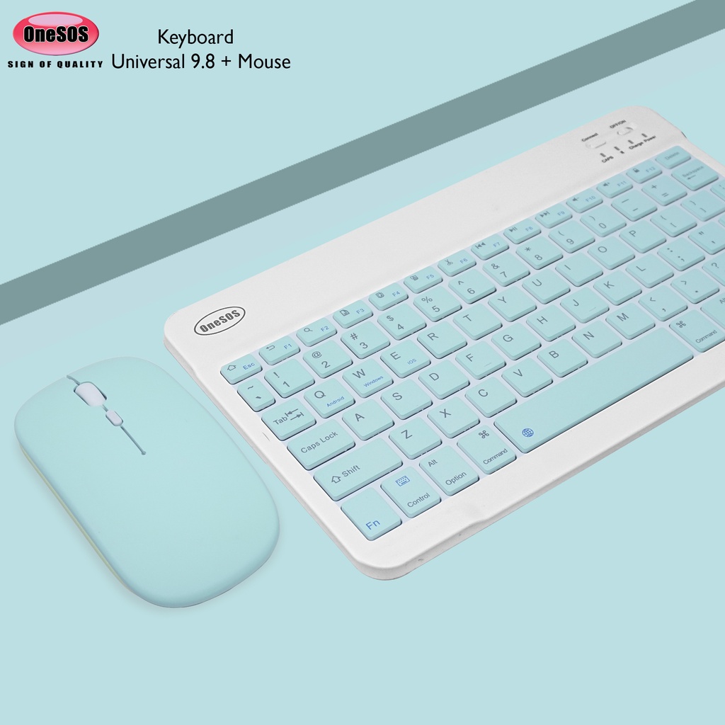 Mini Wireless Bluetooth Keyboard Universal 10 Inch (BONUS MINI STAND) Untuk Android / iOS / Windows