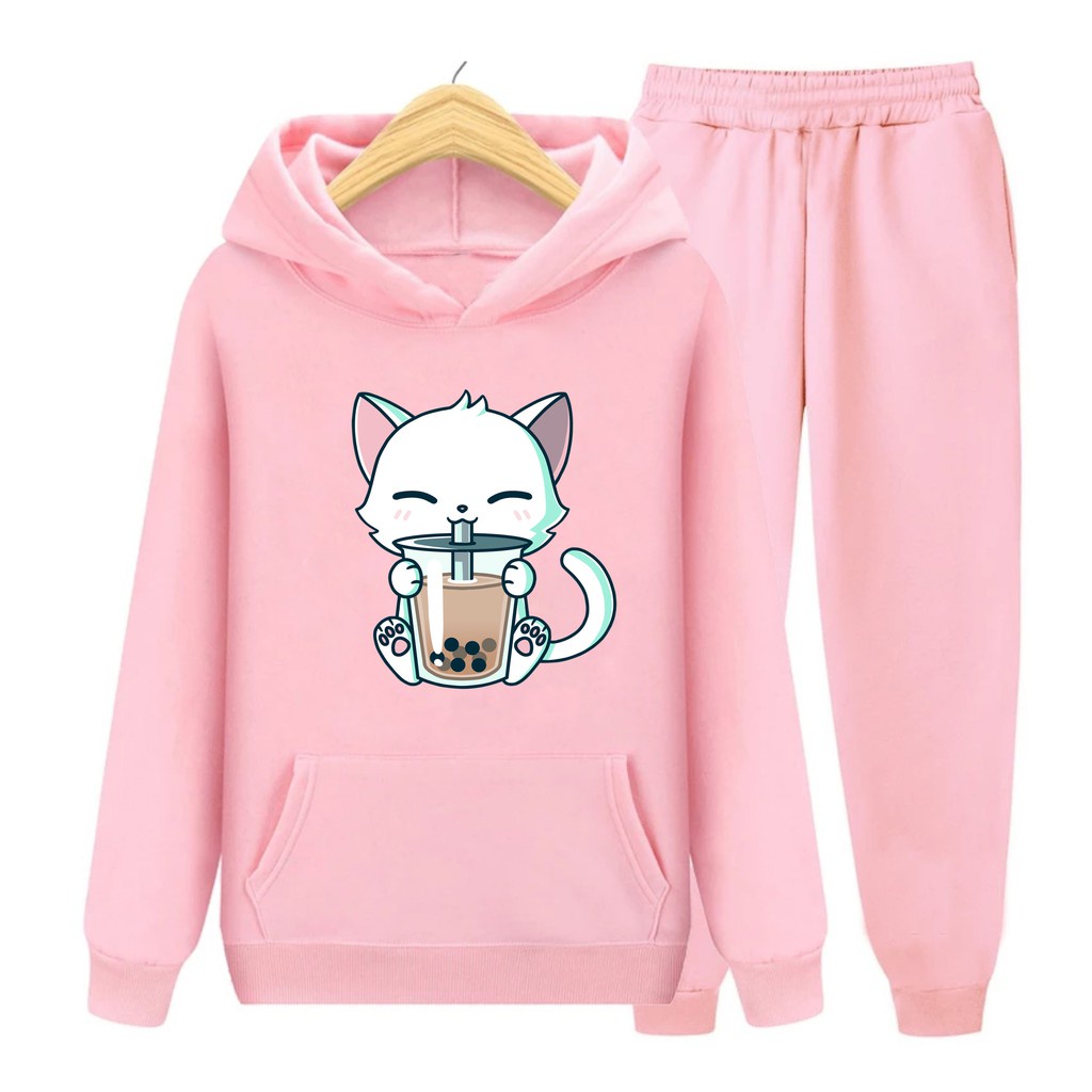 Setelan Anak Sweater Hoodie Cat Size S-XXL/ Sweater Hoodie topi Anak-anak