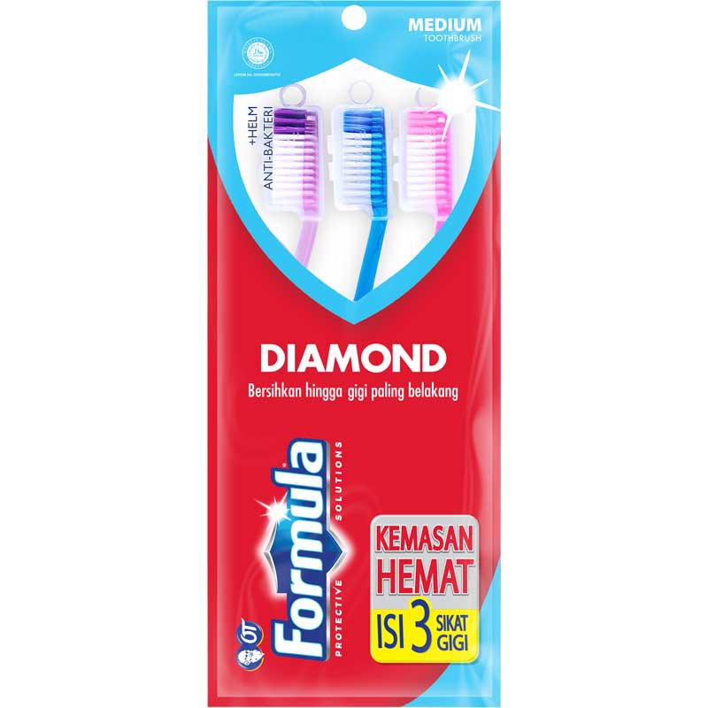 Formula Sikat Gigi  Silver Protector Diamond  3Pcs Shopee  