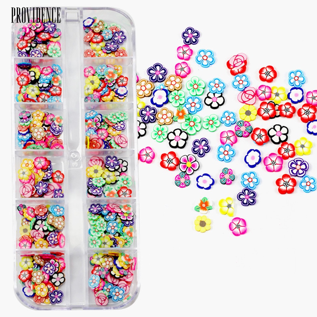 Providence 1 Kotak Charms Dekorasi Nail Art / Manicure DIY Bentuk Buah 3D Multi Warna Bahan PVC Anti Air