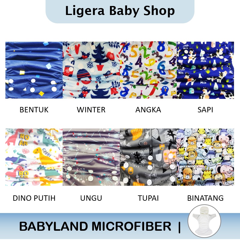 Popok Kain Clodi Kancing Babyland Original Microfiber - Pilih Motif C