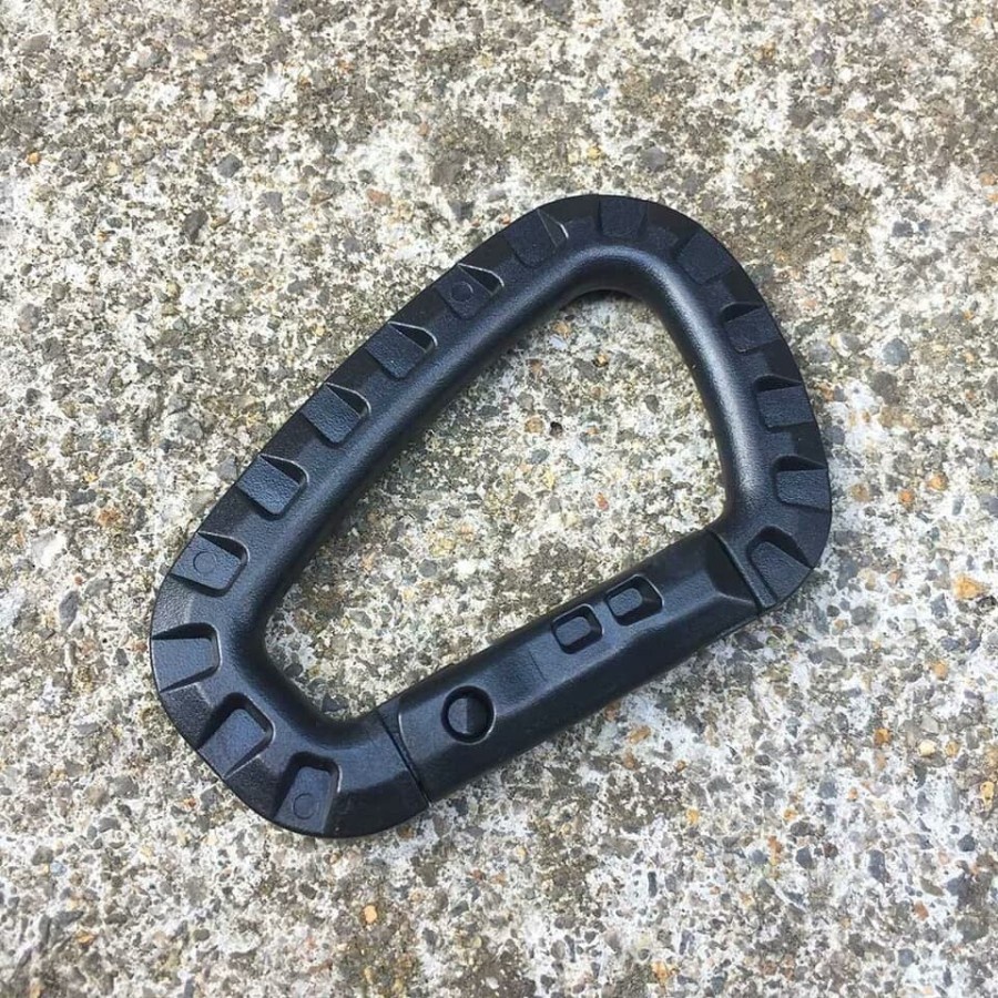 carabiner army kuat baja plastik warna hitam cream hijau  gantungan carabiner