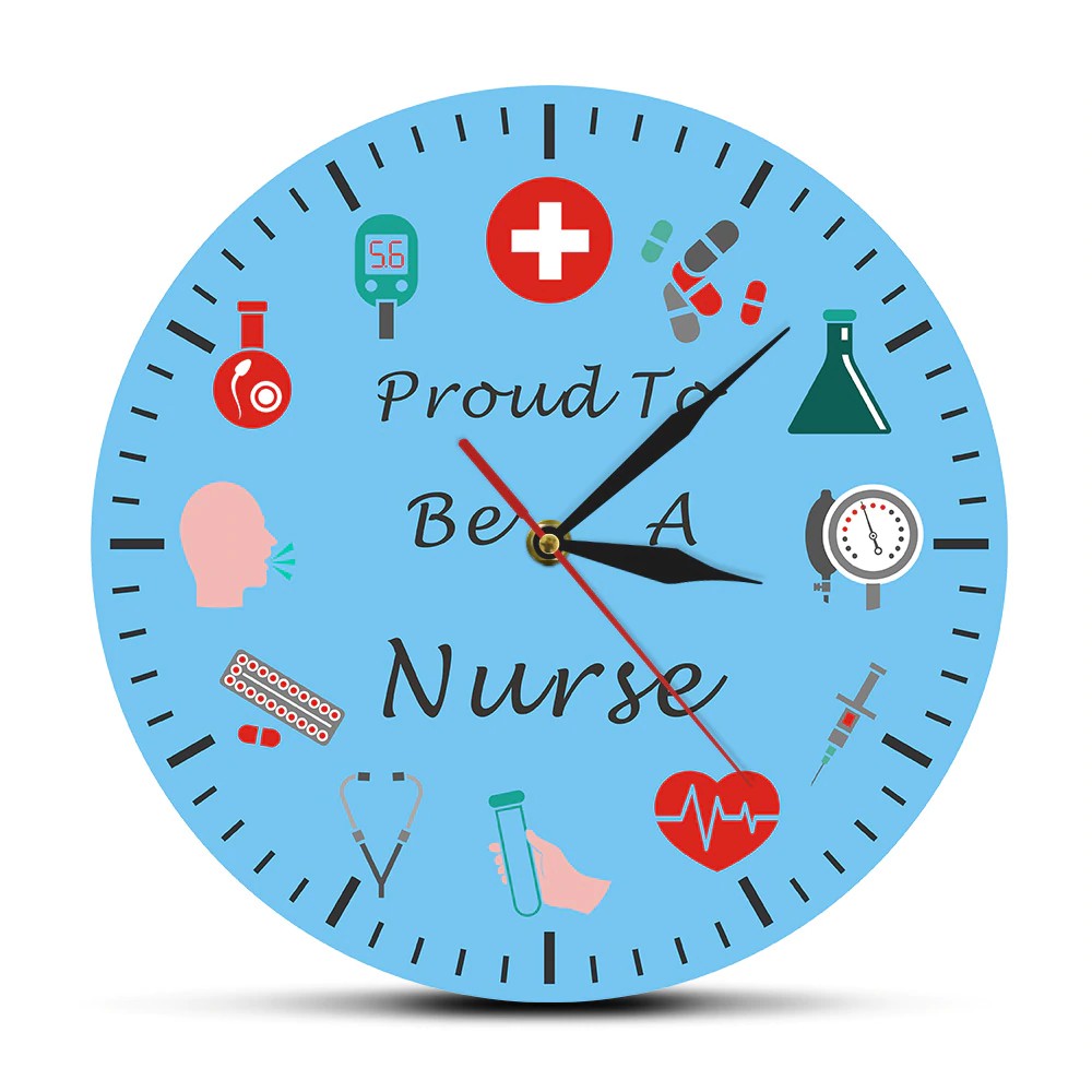 Pround To Be A Nurse Or Your Custom Text Nurse Kit Printed Wall Clock Medical Health Shopee Indonesia