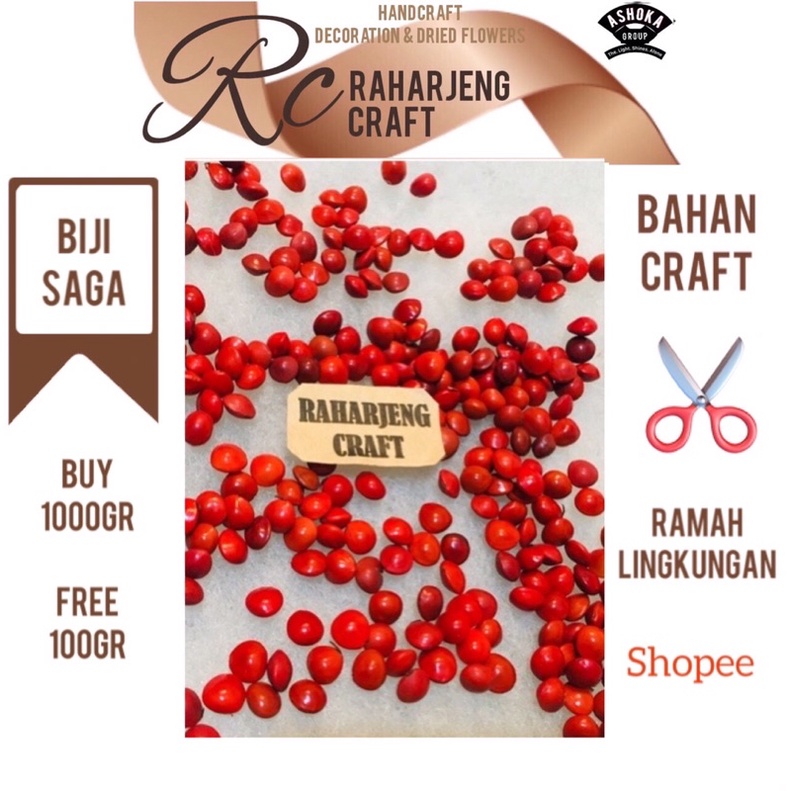 

132// 1 kg Biji saga merah Bonus 100 gram