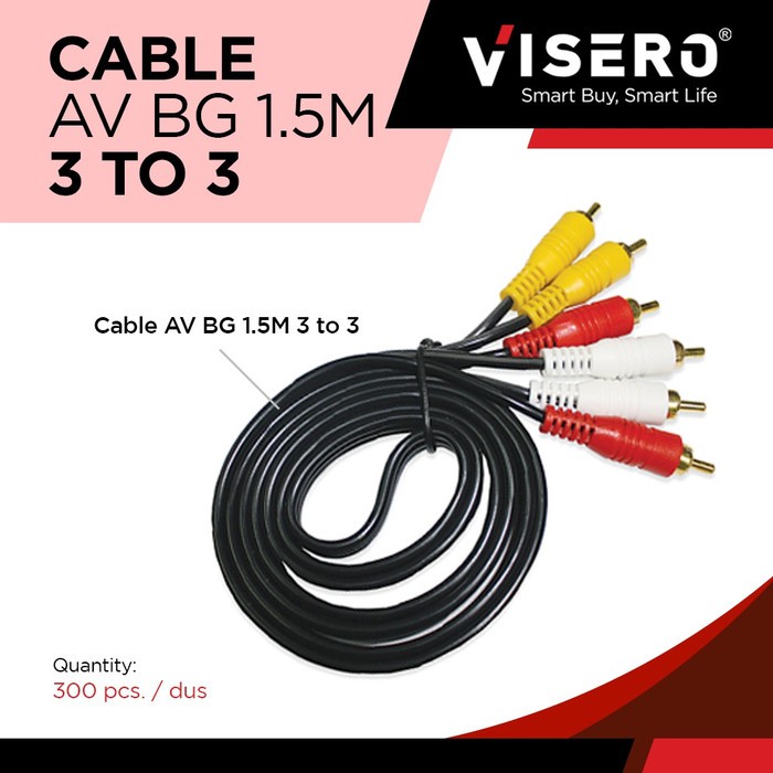 Cable RCA/Kabel RCA/Cable AV/Kabel AV BG 1.5M Jack 3 To 3 Visero