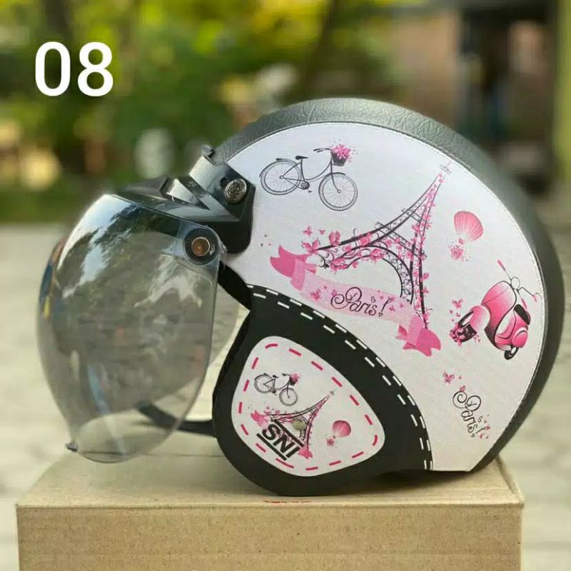 HELM BOGO PARIS PINK MURAH MAKASSAR COD