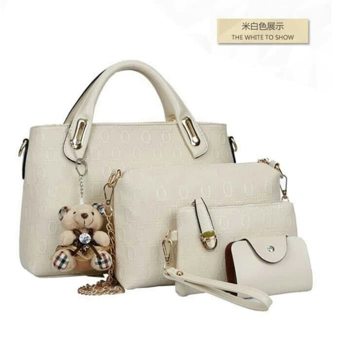 Tas Wanita Import Tas Pesta Branded Tas Set 4, prada look 4 IN 1