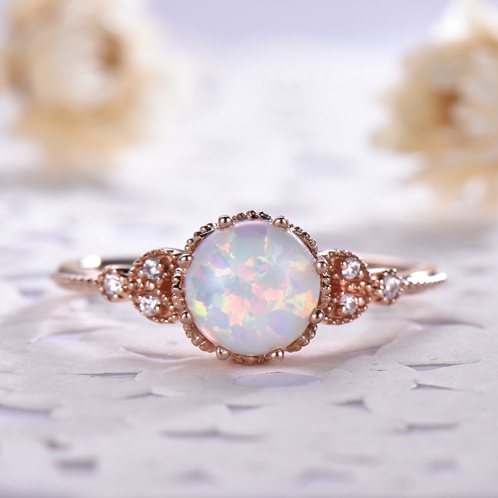 Cincin Bahan Sterling Silver 925 Hias Moonstone Warna Rose Gold Kreatif Untuk Wanita Ccc64