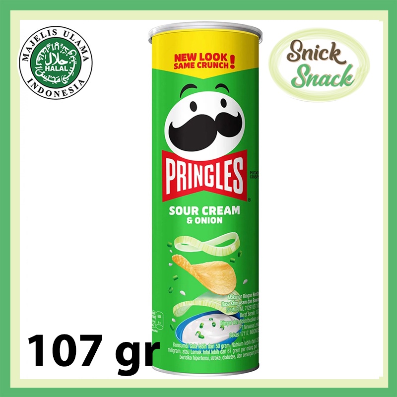 

Pringles Sour Cream Onion 107 gr Keripik Kentang Cream dan Bawang