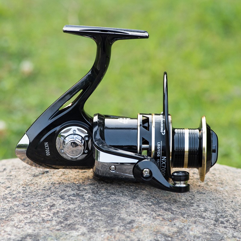 Gold Sharking NX2000 Series Metal Reel Pancing Fishing Reel 5.2:1 Gear Ratio - Black