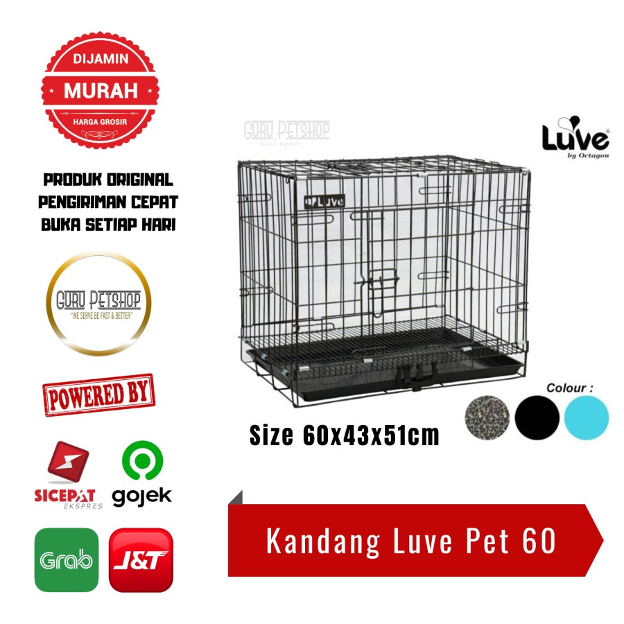 Kandang Luve 60 Kandang Anjing Kucing Size 60x43x51cm Roda &amp; TanpaRoda