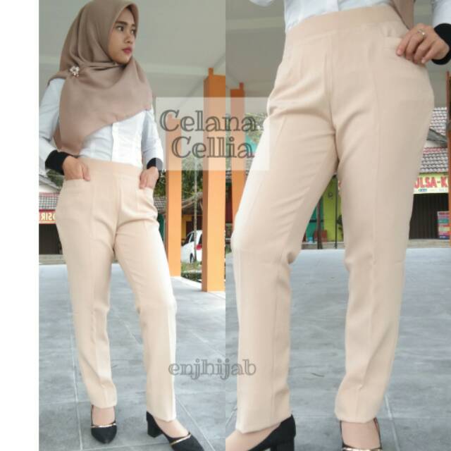 Celana Bahan Kerja Wanita Celana Celia Celana Wanita Katun Panjang S,M,L,XL dan XXL