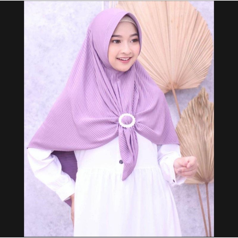 BERGO PLISKET PET HIJAB INSTAN FREE RING /JILBAB INSTAN PLISKET PET RING/ GESPER