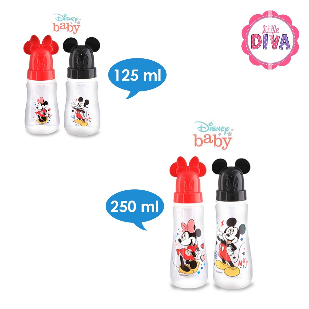 LUSTY BUNNY Botol Susu Bayi Training Cup 125 ml &amp; 250 ml - MILK ROUND BOTTLE REGULAR &amp; HANDLE - Regular mickey minnie DMM-2111 DMM-2121 DMM-2021 DMM-2011