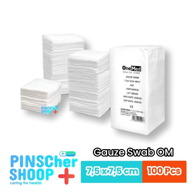 Kasa Lipat Gauze Swabs 7,5x7,5cm 16ply OneMed Pak isi 100 Pcs