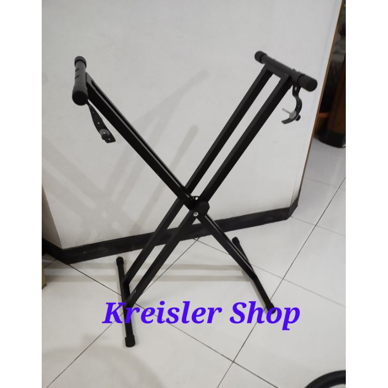 stand keyboard double kaki keyboard tiang dobel Stand keyboard besi doble