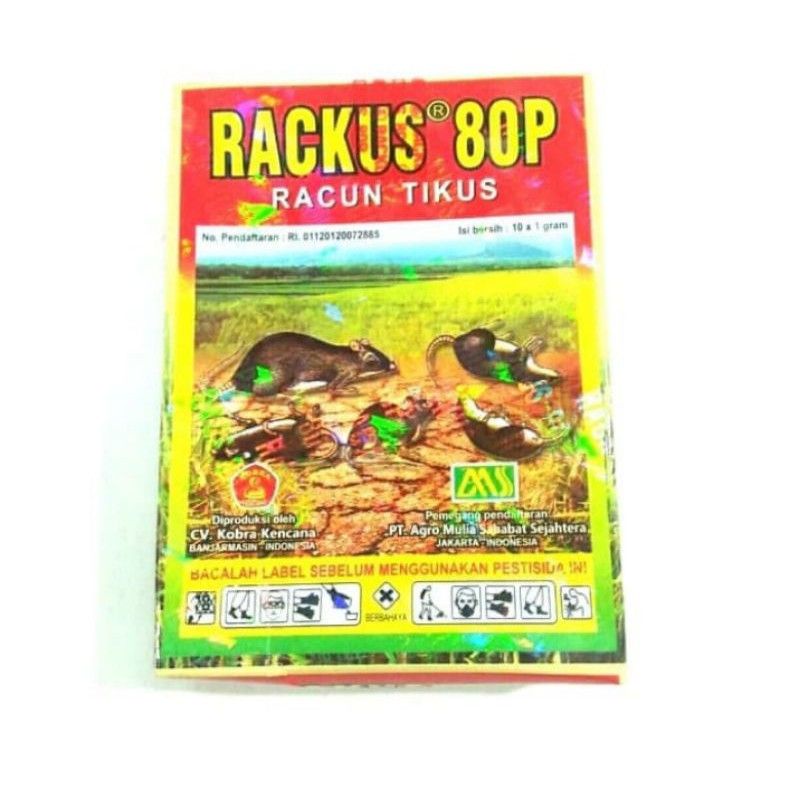 Racun Tikus Serbuk Rackus 80P Isi 10 Pcs - Perangkap Tikus - Umpan Tikus Rackus Ampuh