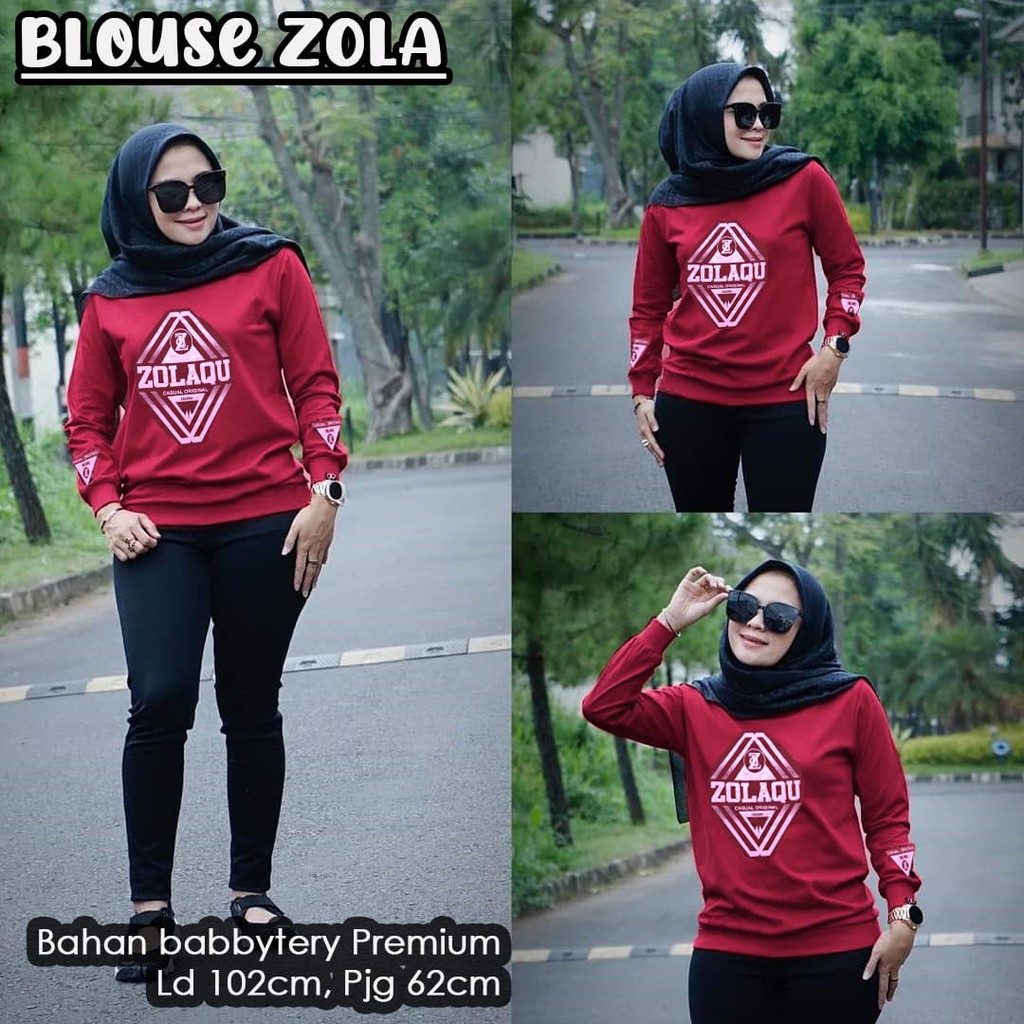 FASHION WANITA BLOUSE ZOLA 5WARNA BABYTERRY DMR