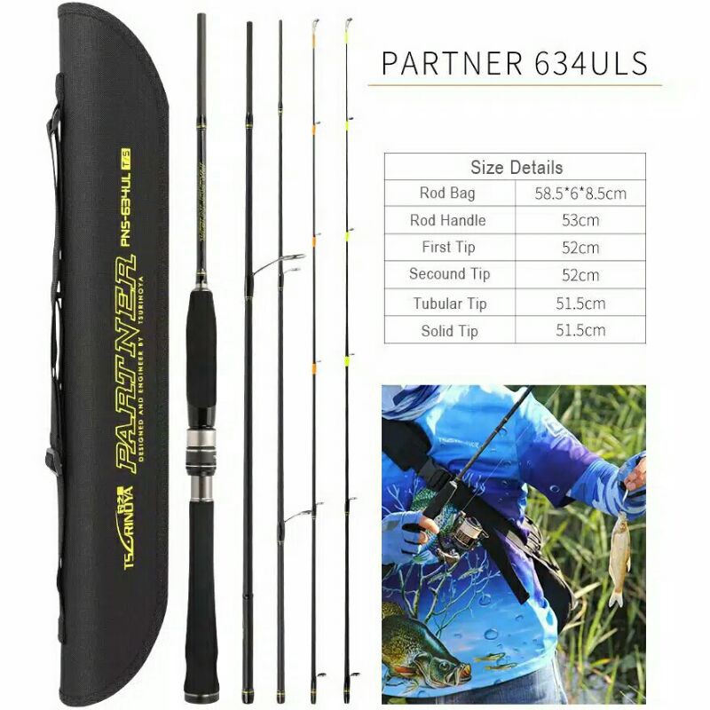Rod / Joran - Tsurinoya Partner S634UL S/T 10Lb Spinning . PNS634UL (Pack Pvc)