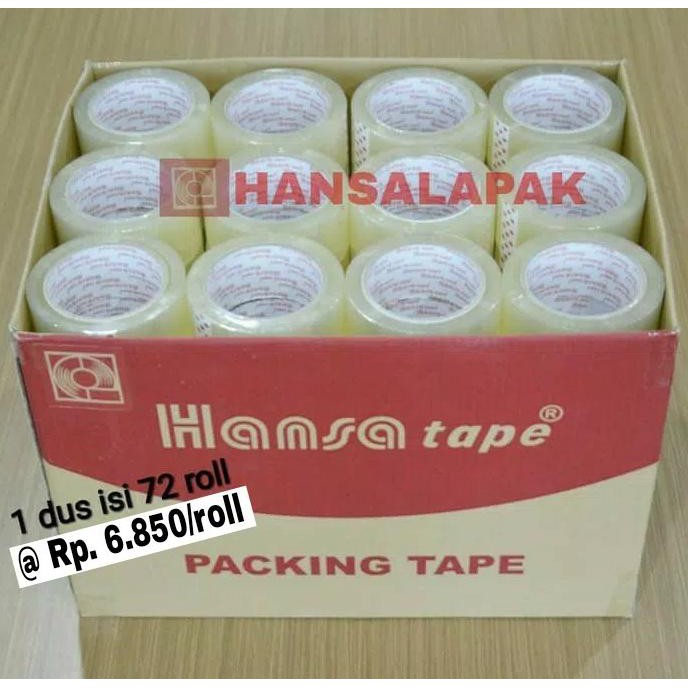 

[[BISA COD]] lakban bening 2" inch 100 yard hansatape TERJAMIN Kode 1317