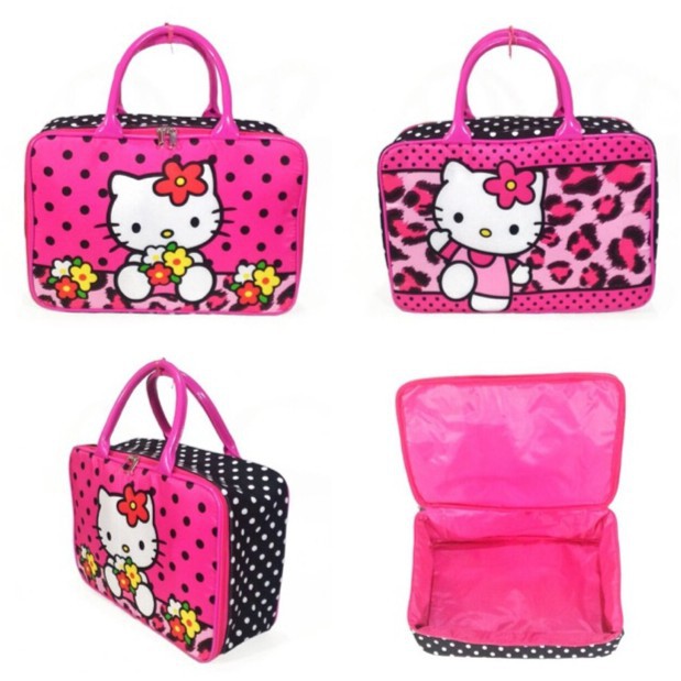 [PA] TRAVEL BAG SUPER KANVAS UKURAN BESAR (TAS KOPER JINJING/TAS RENANG) KARAKTER HELLO KITTY - TA001