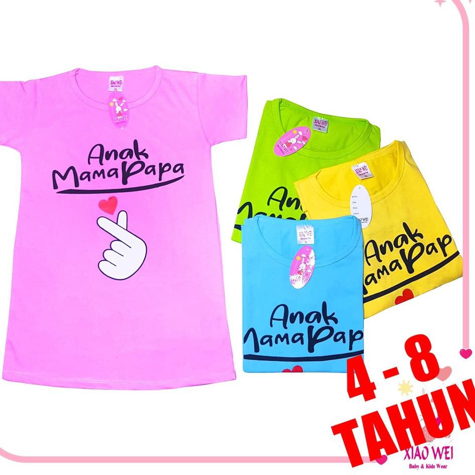 [✷12 (UMUR 4 - 8 TAHUN) Daster Anak dan Bayi / Daster motif Anak Mama Papa/ Baju Bayi/Daster Lucu