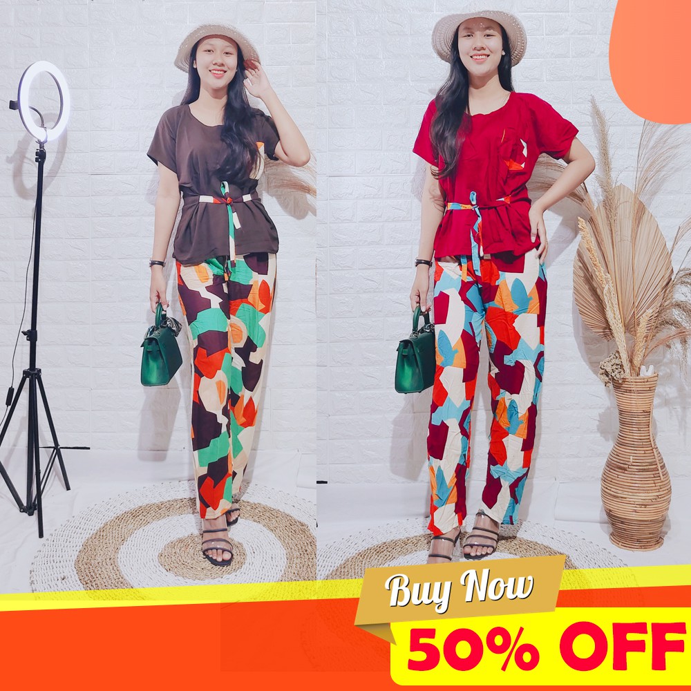 BABYDOLL BALI | SETELAN PANJANG KOMBINASI | BALI MOTIF | BAJU TIDUR | PIYAMA