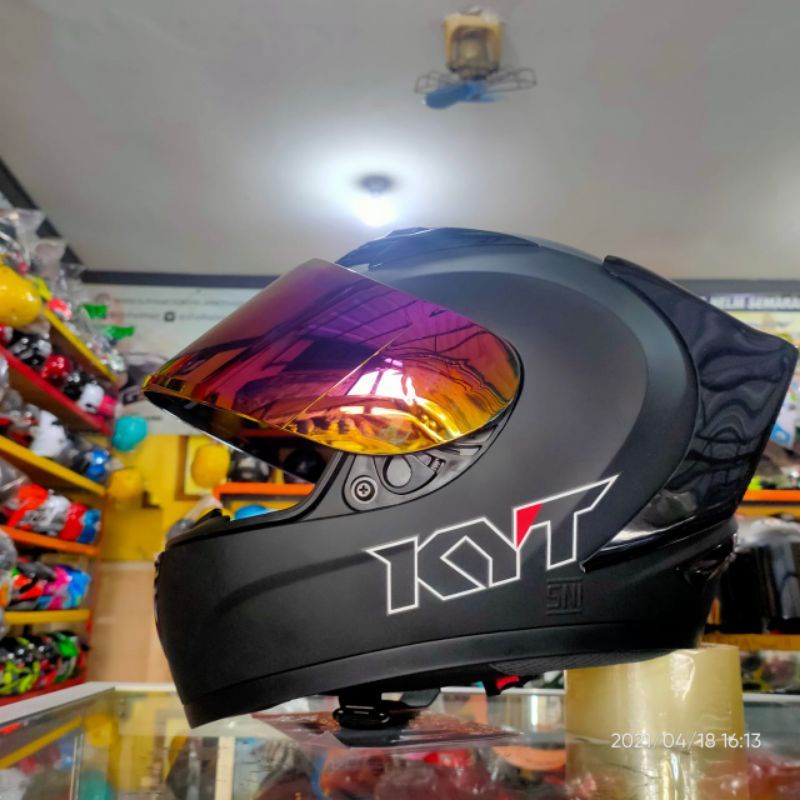 HELM KYT R10 HITAM DOFF SPOILER 3D/SPOILER BESAR PAKET GANTENG