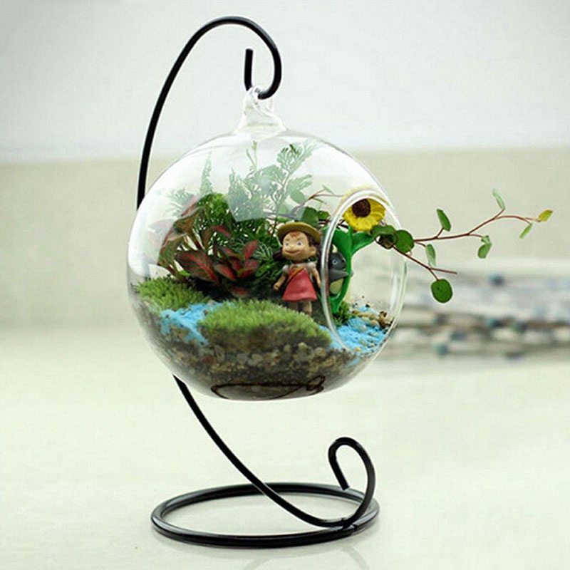 1 Pc Stand Holder Gantung Vas Bunga Bahan Besi Ukuran 23cm 9 &quot;