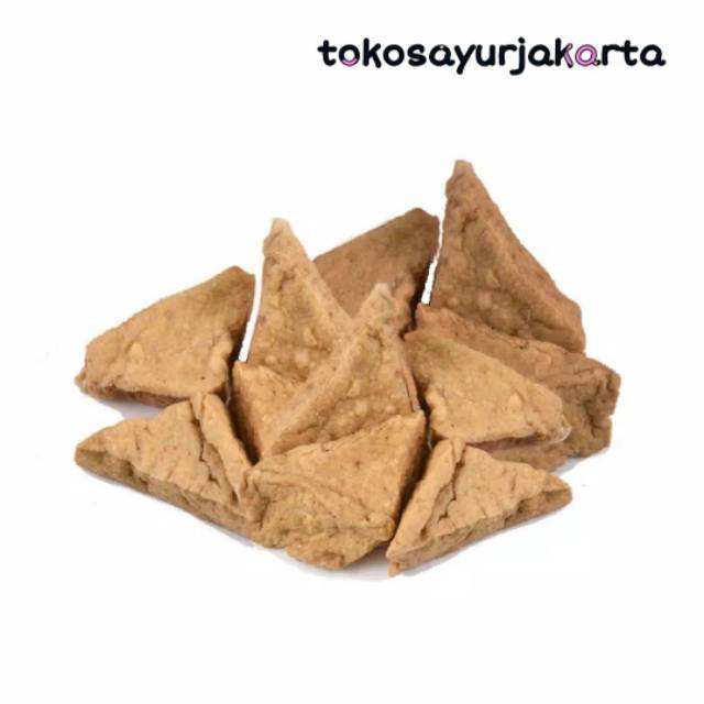 

Tahu Goreng Segitiga / Tahu Coklat Segitiga / Tahu Pong Isi 10 Pcs