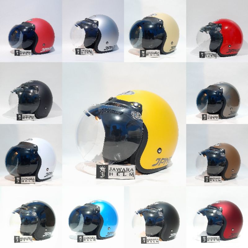 PROMO PAKET HELM ORIGINAL BOGO JPN ARC RETRO KACA CEMBUNG